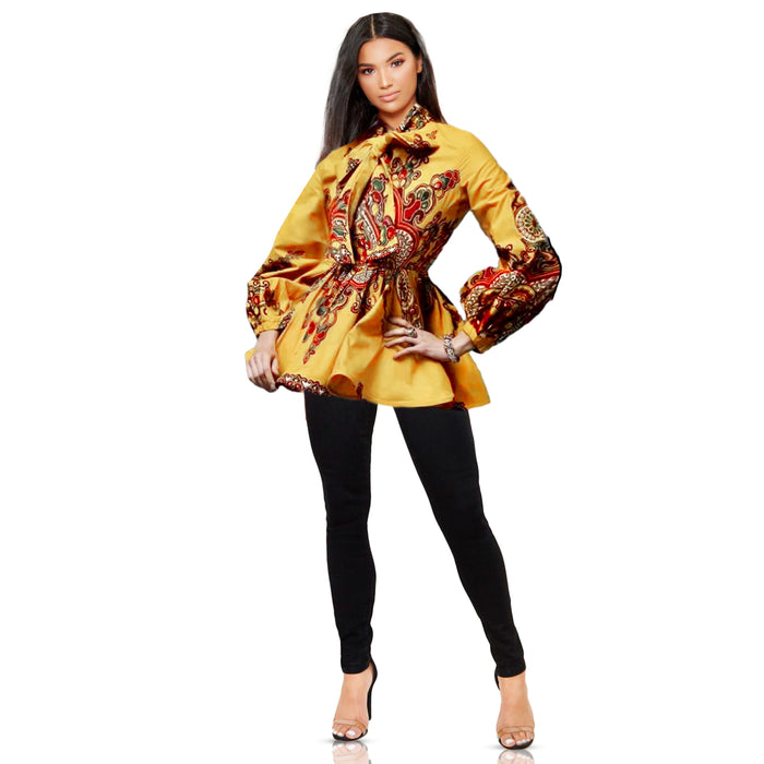 Mustard peplum top - Luxe Clothing Boutique & Accessories