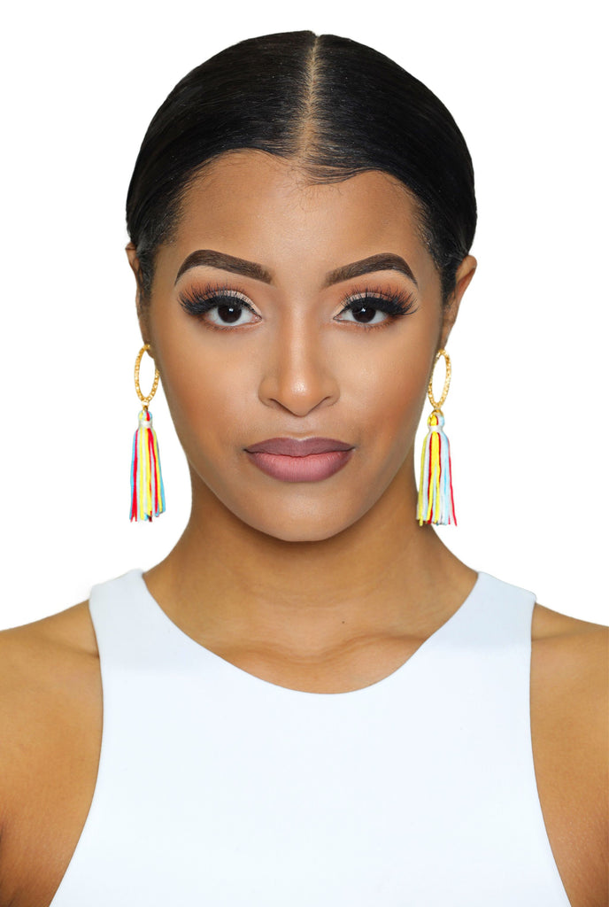 Rainbow  Love- Colored Tassel earrings - Luxe Clothing Boutique & Accessories