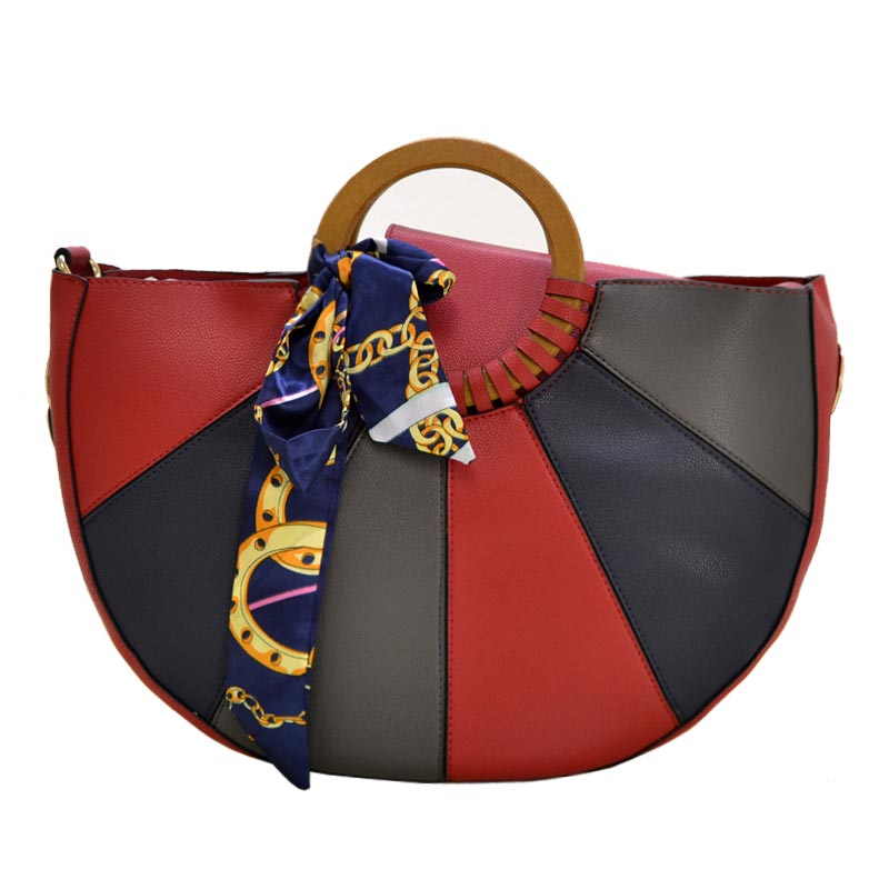 Red color block handbag - Luxe Shoe Boutique & Accessories