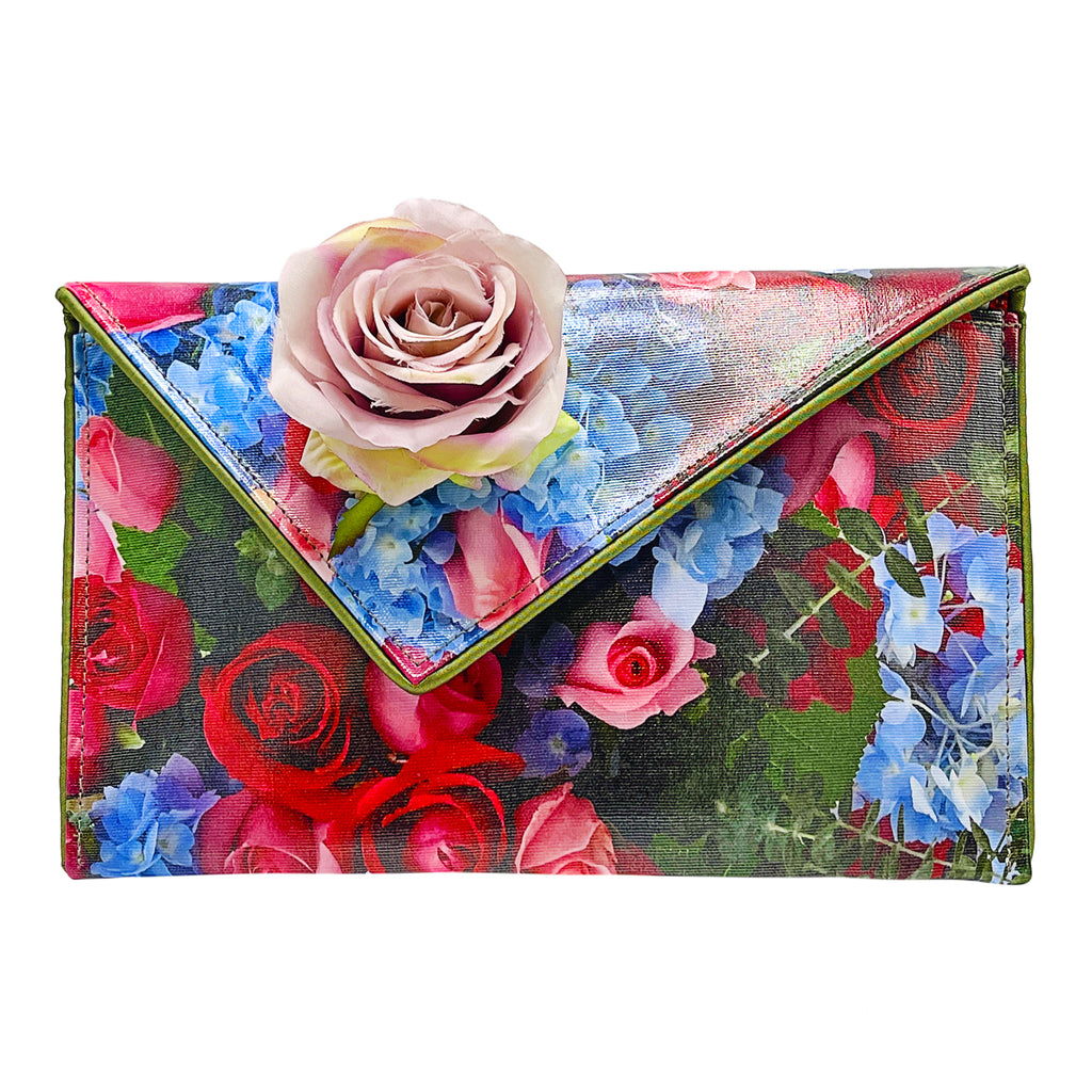 Stop And Smell The Roses- Flower Detail Clutch - Luxe Clothing Boutique & Accessories