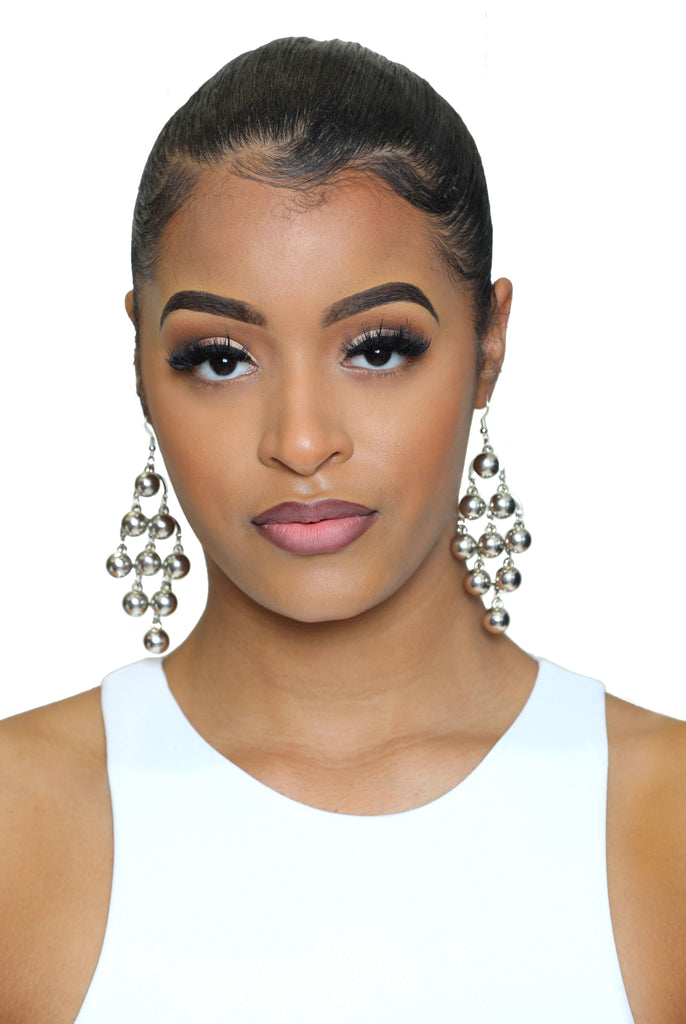 Have A Ball- Tiered Silver Fashion Earrings - Luxe Clothing Boutique & Accessories