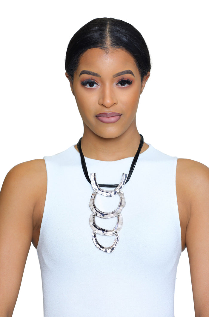 Silver and black necklace - Luxe Clothing Boutique & Accessories