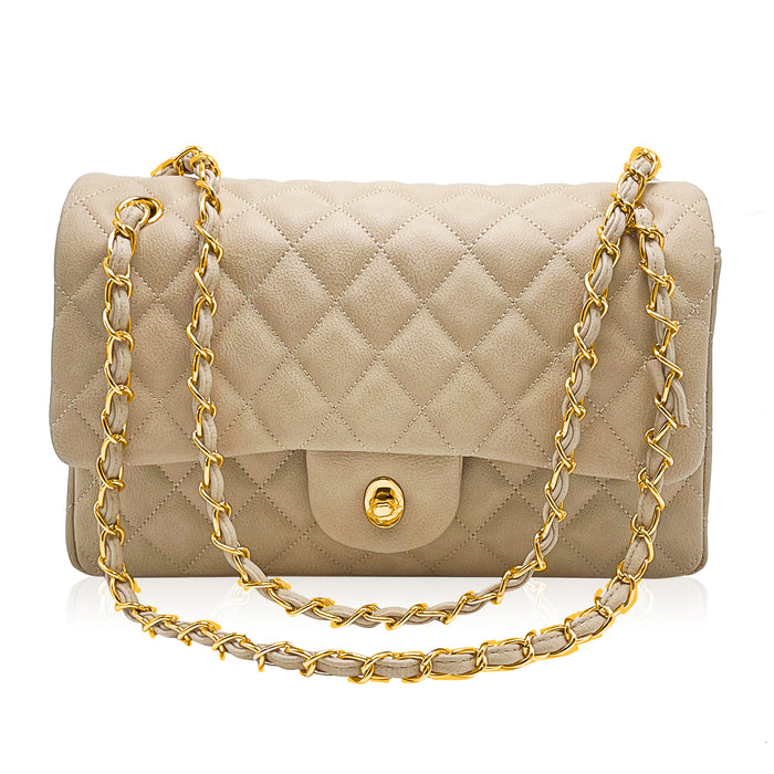 Tan quilted handbag - Luxe Clothing Boutique & Accessories